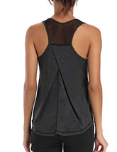 Aeuui Womens Workout Tops for Women Racerback Mesh Yoga Shirts Athletic Running Tank Tops Sleeveless Gym Clothes Rose Red